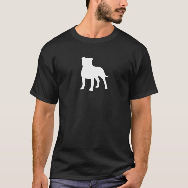Camiseta Perro de Staffy de la silueta de Staffordshire (Anverso)