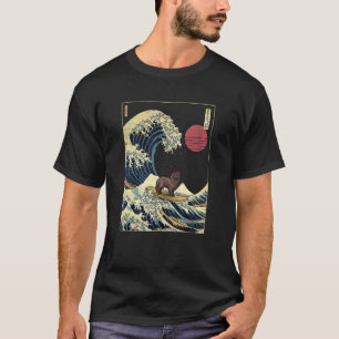 Camiseta Perro de surf de onda de Kanagawa japonés Schipper