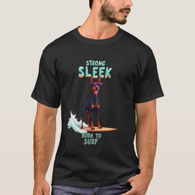 Camiseta Perro de surf Doberman Pinscher en Guay (Anverso)