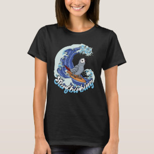 Camiseta Perro de Surfbiring en gris africano