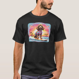 Camiseta Perro de Surfing de Poodle