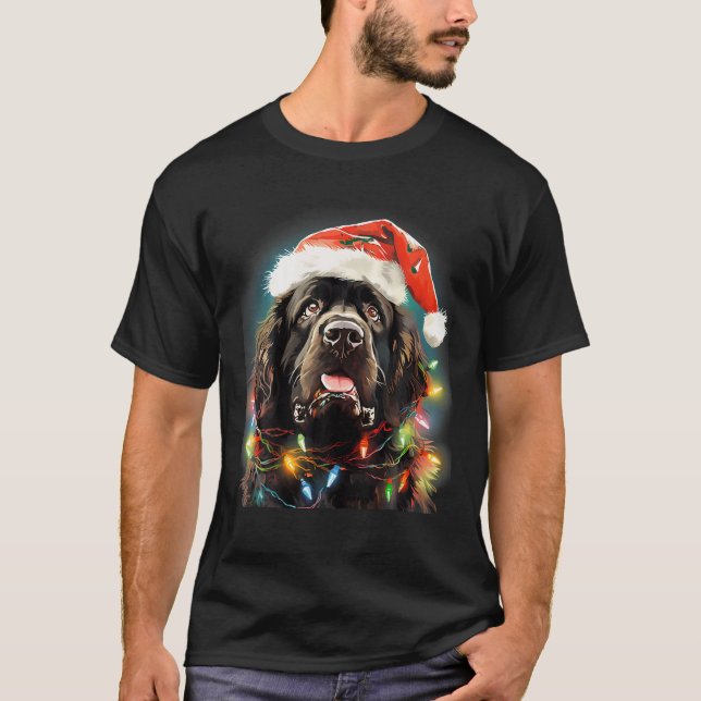 Camiseta Perro de Terranova atrapado Navidades L (Anverso)