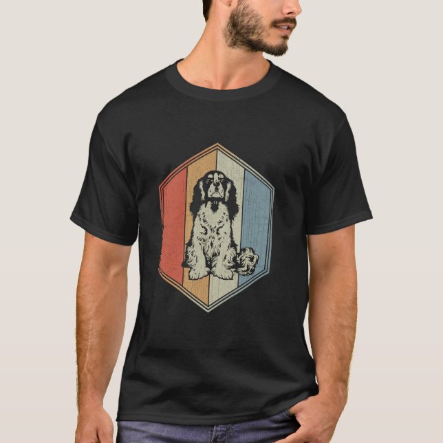 Camiseta Perro De Terranova Con El Diseño En Peligro Retro  (Anverso)