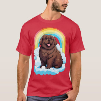 Camiseta Perro de Terranova Curioso Arcoiris Newfie Perro K