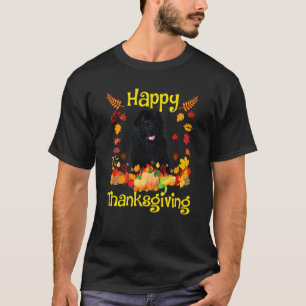 Camiseta Perro de Terranova Feliz Día de Acción de Gracias