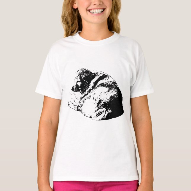 Camiseta Perro de Tinta Descansando Inspira Cómoda Comodida (Anverso)