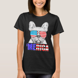 Camiseta Perro De Toro Francés Merica Murica 4 De Julio Tee