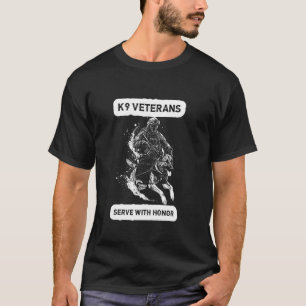 Camiseta Perro de trabajo militar veterano K9 EE. UU. Bande