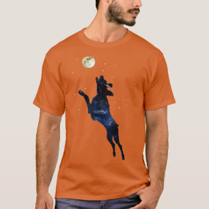 Camiseta Perro de Weimaraner saltando Doble Exposición