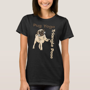Camiseta Perro de yoga del triángulo de la punción del pug