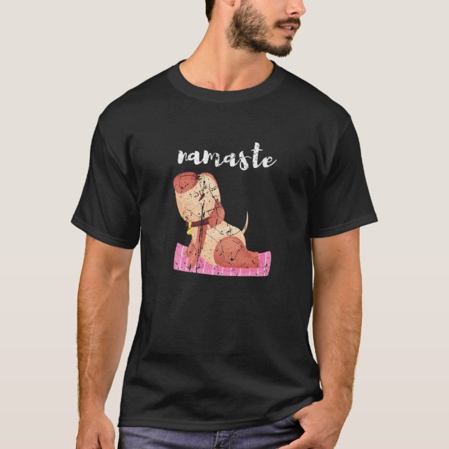 Camiseta Perro de Yoga Pose Namaste Dueño Espiritual Perro  (Anverso)