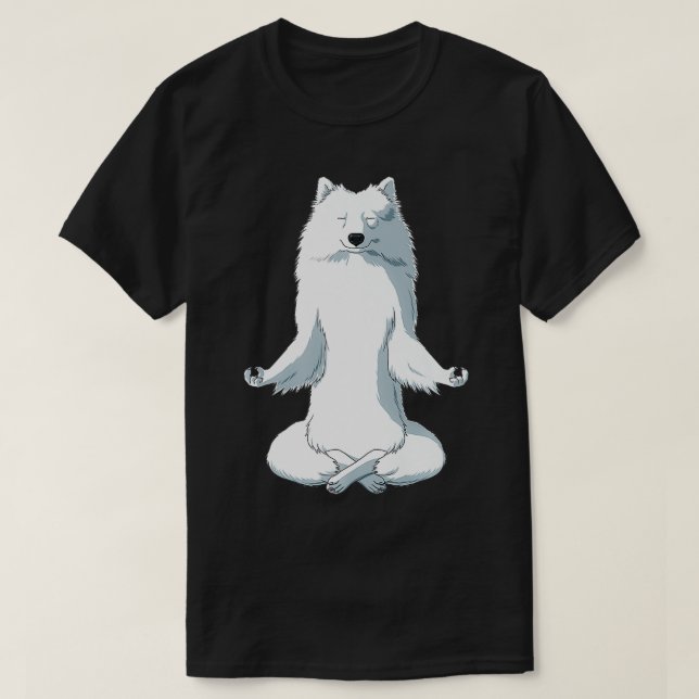 Camiseta Perro de yoga Spitz japonés premium (Diseño del anverso)