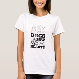 Camiseta Perro deja pinturas de pata en tu corazón Corto de