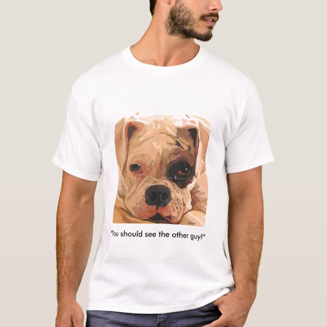 Camiseta Perro del boxeador con un ojo morado (Anverso)