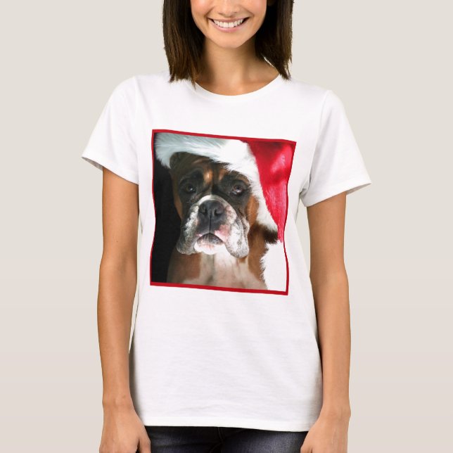 Camiseta Perro del boxeador del navidad (Anverso)