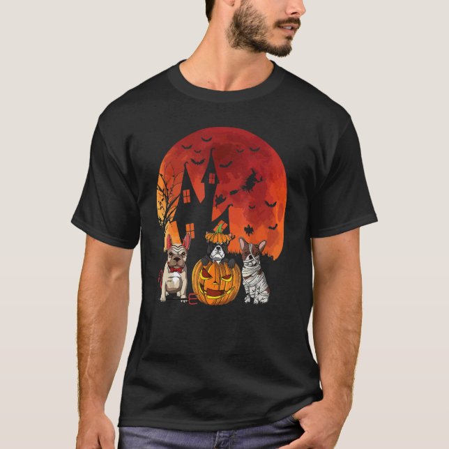 Camiseta Perro del castillo de Halloween (Anverso)