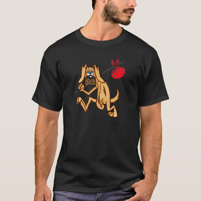 Camiseta Perro del dibujo animado del vago del hobo (Anverso)