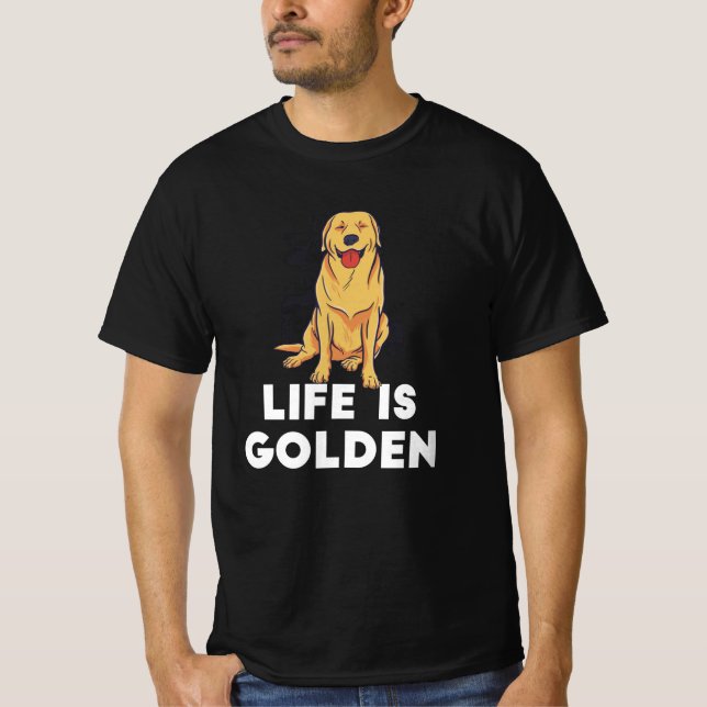 Camiseta Perro del Golden Retriever - La vida es dorada (Anverso)