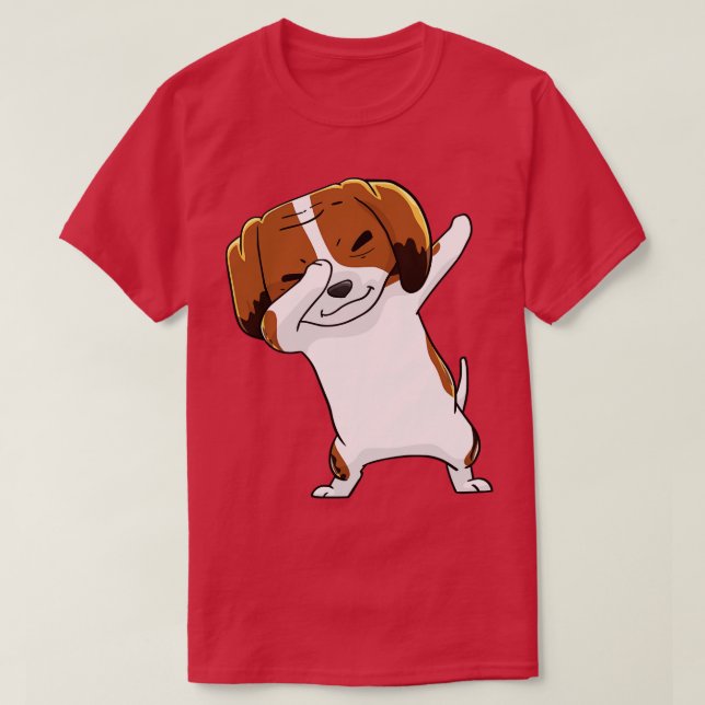 Camiseta Perro del Hound Basset Dabbing Kawaii (Diseño del anverso)