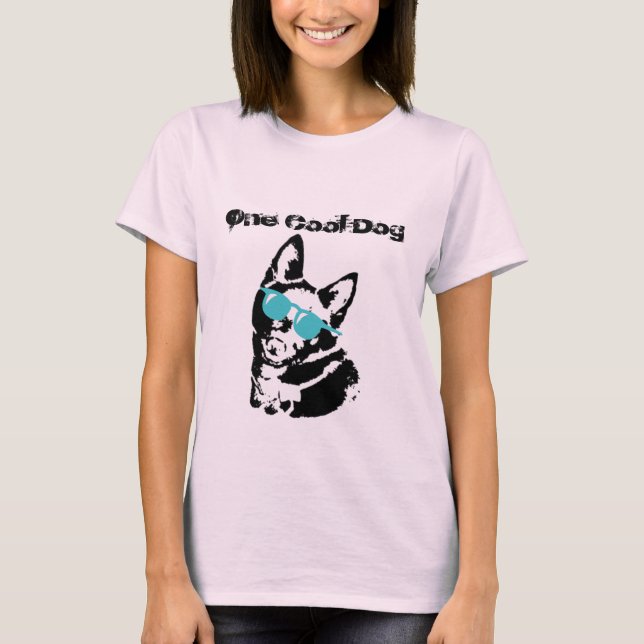 Camiseta Perro del Schipperke con las gafas de sol (Anverso)