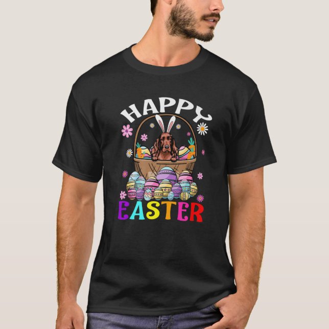 Camiseta Perro del Setter Irlandés Feliz Pascua de Abundant (Anverso)