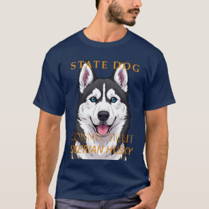 Camiseta Perro del Territorio de Connecticut Siberian Husky