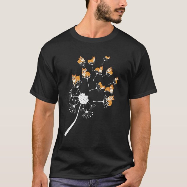 Camiseta Perro Diente de León   Mascota Perro Dueño Corgi L (Anverso)