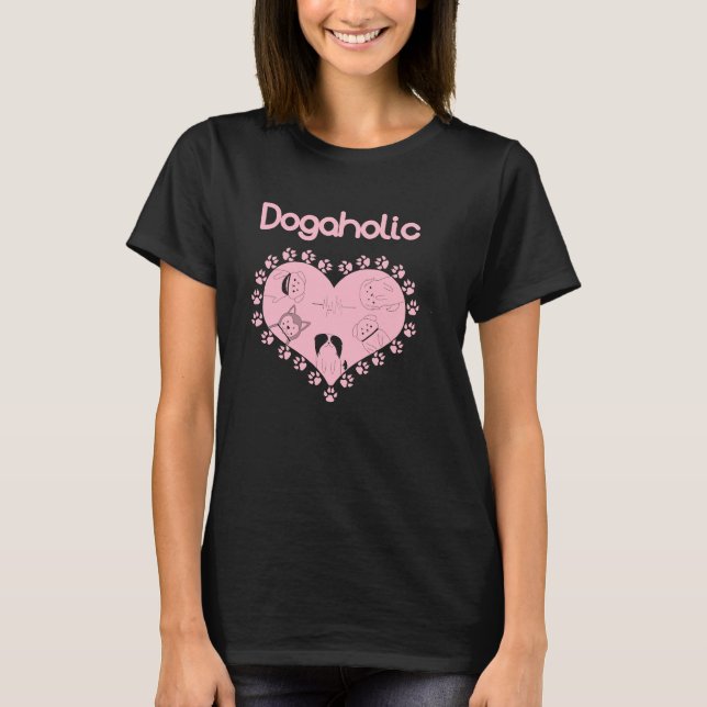 Camiseta Perro diogaholico lindo rosado (Anverso)