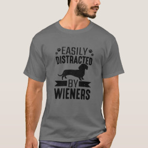 Camiseta Perro Distrado Fácilmente Por Weiner Dachshund