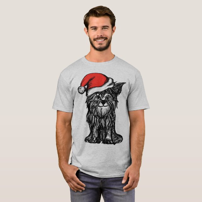 Camiseta Perro divertida navidad santa (Anverso completo)