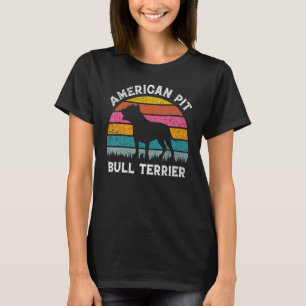 Camiseta Perro divertido American Pit Bull Terrier Atardece