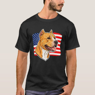 Camiseta Perro divertido American Pit Bull Terrier con band