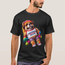 Camiseta Perro Divertido Atleta Profesional en Descanso