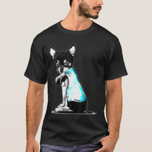 Camiseta Perro Divertido Chihuahua Amo a Mamá Tatuaje Día d