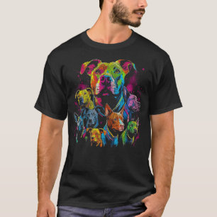 Camiseta Perro Divertido Colorido American Pit Bull Terrier