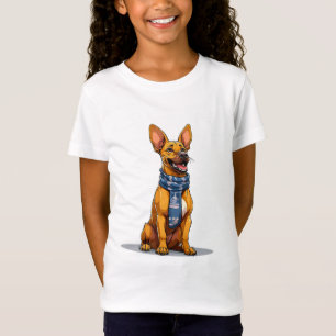 Camiseta Perro Divertido con Bufanda Estilo Cartoon