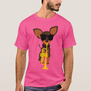 Camiseta Perro divertido con gafas de sol jugando a la Truc