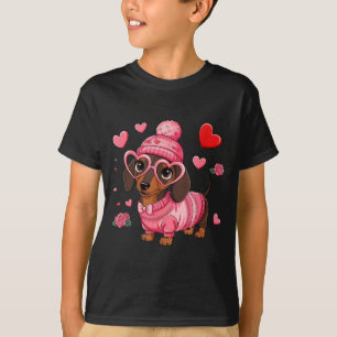 Camiseta Perro Divertido Dachshund San Valentín Corazón Ama