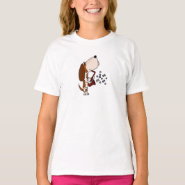 Camiseta Perro divertido de Basset Hound que toca el