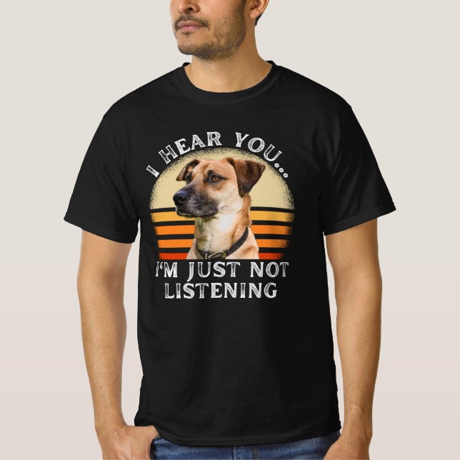 Camiseta Perro divertido de la boca negra (Anverso)