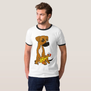 Camiseta Perro divertido de la mezcla del boxeador con la