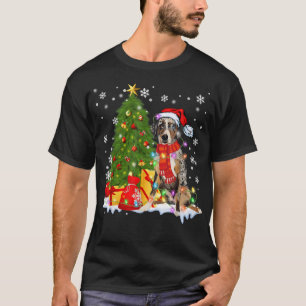 Camiseta Perro divertido del árbol de Navidad del perro leo