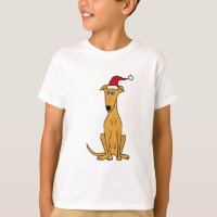 Perro divertido del galgo en arte del navidad del