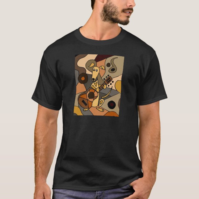 Camiseta Perro divertido del galgo que juega el extracto de (Anverso)