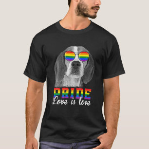Camiseta Perro divertido del Orgullo LGBT Amor es Amor