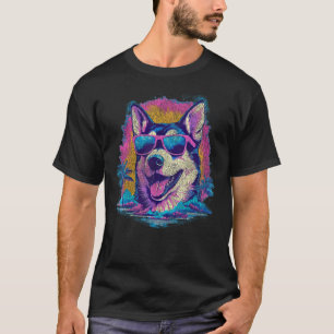 Camiseta Perro divertido divertido Siberiano Husky con gafa