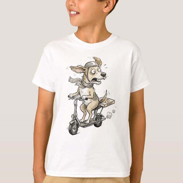 Camiseta Perro divertido en scooter (Anverso)