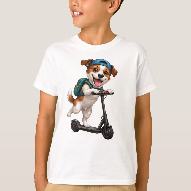 Camiseta Perro divertido en scooter (Anverso)