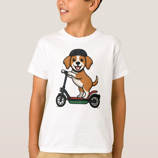 Camiseta Perro divertido en scooter (Anverso)
