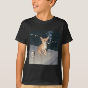 Camiseta Perro divertido fumando meme de chihuahua cigarril